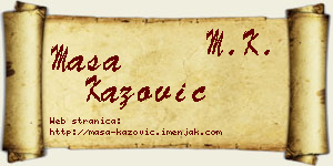 Maša Kažović vizit kartica